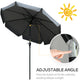 Outsunny 8.5 ft Outdoor Market Table Umbrella, Round Patio Umbrella with Tilt and Crank for Garden, Backyard, Deck, Wine Red