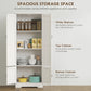 HOMCOM 48" 4-Door Storage Cabinet Multi-Storey Large Space Pantry with Adjustable Shelves Black