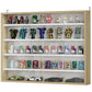 HOMCOM 5-Tier Display Cabinet, Shot Glass Display Case, Glass Curio Cabinet with 2 Glass Doors and 4 Adjustable Shelves, White