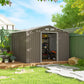 Outsunny 11' x 13'Garden Storage Shed w/ Foundation Kit Metal Tool Storage House w/ Double Doors Yellow