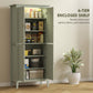 HOMCOM 69.5" Tall Kitchen Pantry Storage Cabinet with Motion Sensor LED Light, Modern Kitchen Pantry Cabinet, Green