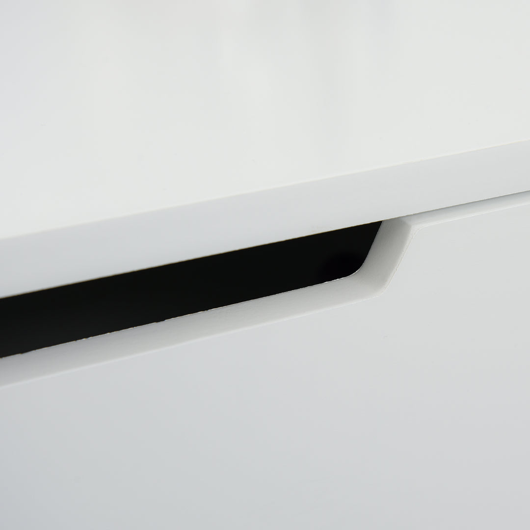 HOMCOM Makeup Vanity Table with Round Mirror and 2 Drawers, Dressing Table with Cushioned Stool Set for Bedroom (White)