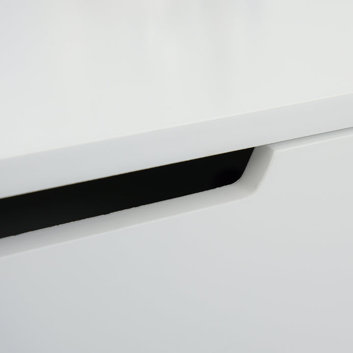 HOMCOM Makeup Vanity Table with Round Mirror and 2 Drawers, Dressing Table with Cushioned Stool Set for Bedroom (White)