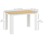 HOMCOM Kitchen Table for 4-6 People, Dining Table with Wood Effect for Dining Room, Oak
