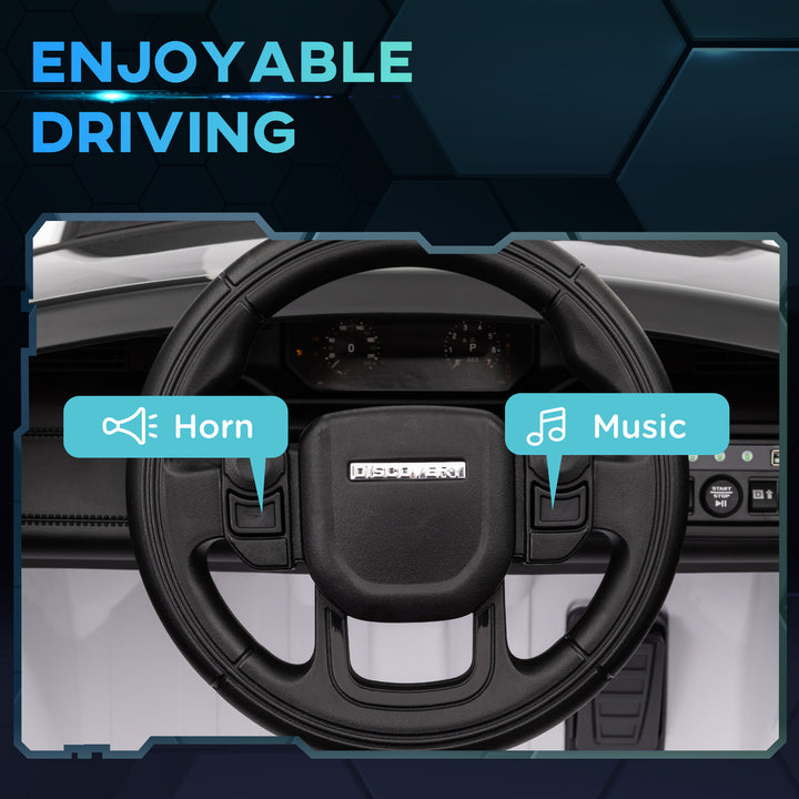 Qaba Land Rover Discovery Sport Licensed 12V Ride on Car w/ Remote, Soft Start, LED Lights, Music Horn, Red