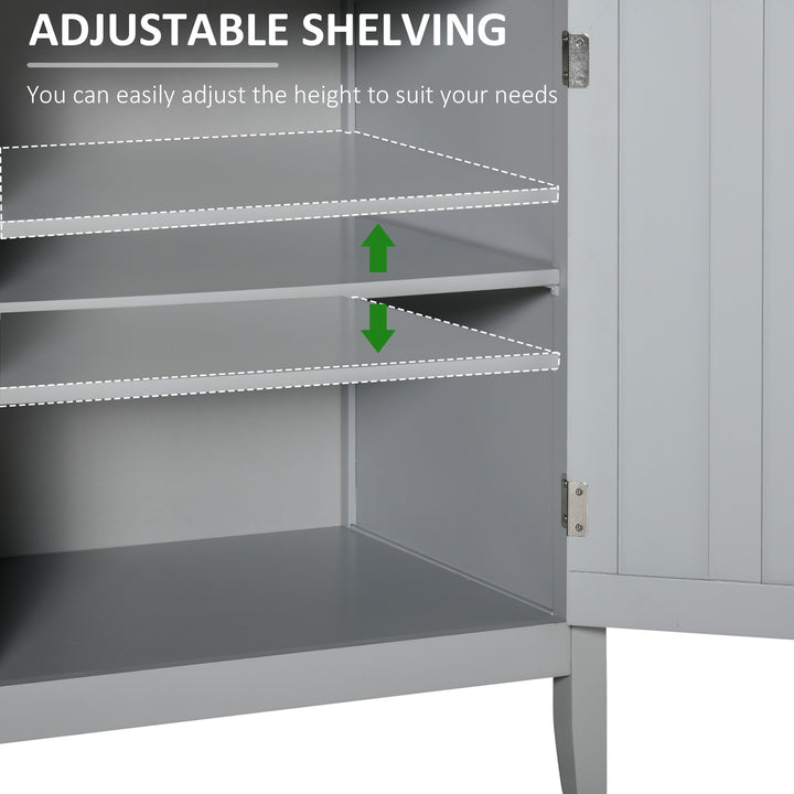 HOMCOM Sideboard Buffet Server Storage Cabinet Console Table with 2 Doors and Adjustable Shelves for Kitchen & Dining Room, White