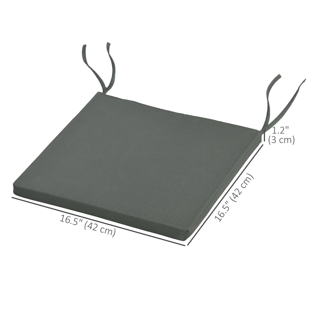 Outsunny 6-Piece Seat Cushion Pillows Replacement, Patio Chair Cushions Set with Ties for Indoor Outdoor, Charcoal Grey