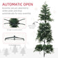 HOMCOM 5ft Decorated Christmas Tree with Red Berries and Pine Cones, Flocked Christmas Tree with Pencil Shape, Green