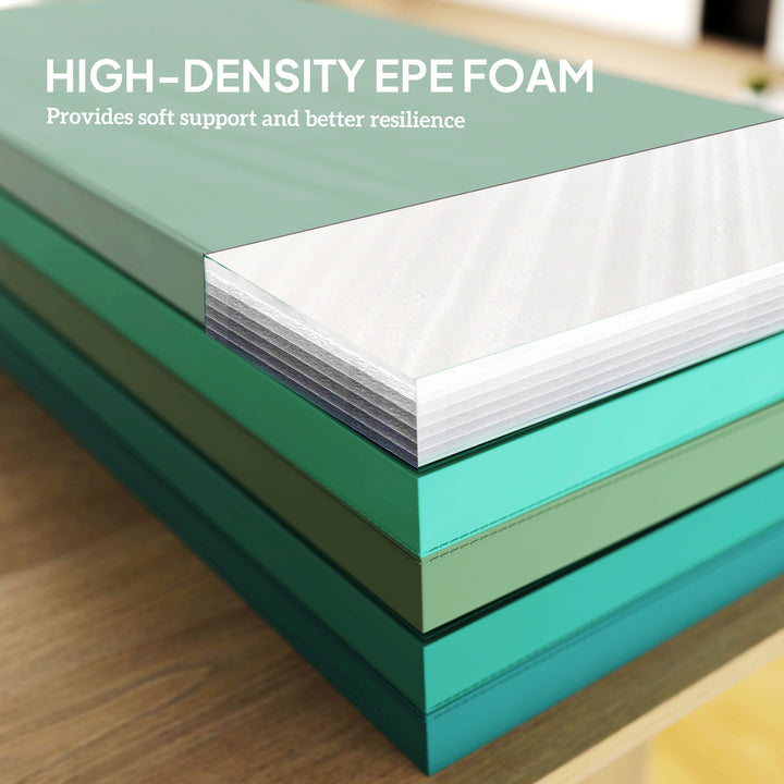 Soozier 6ft Folding Gymnastics Mat, Thick Exercise Mat with Carry Handles for Yoga Aerobics Fitness Training, Mixed Colour