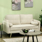 HOMCOM 56" Loveseat Sofa for Bedroom Upholstered 2 Seater Couch with Back Cushions and Pillows, Blue