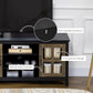 HOMCOM TV Stand for TVs up to 55 Inches, TV Cabinet with Adjustable Shelves and Cable Holes, TV Bench for Living Room, White