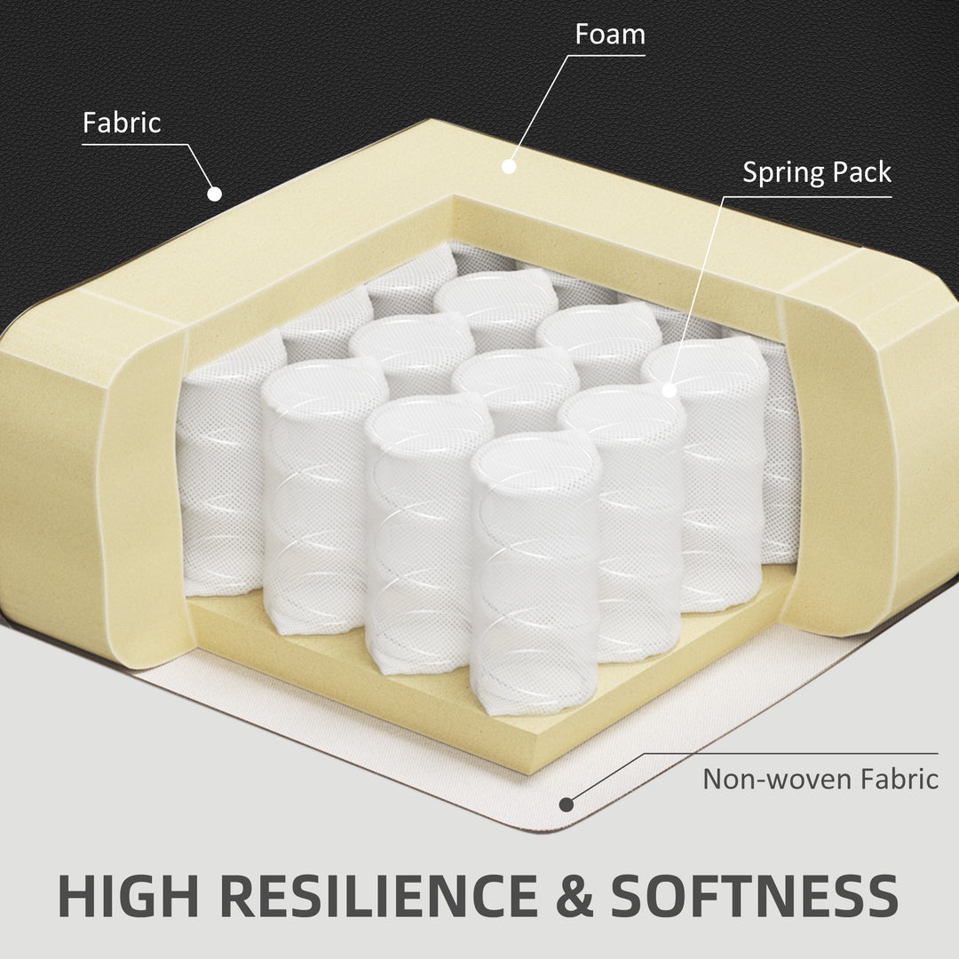 HOMCOM Faux Leather Armchair, Modern Accent Chair with Thick Padding for Living Room, Bedroom, Home Office, Brown