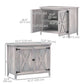 Outsunny Wooden Outdoor Storage Cabinet, Garden Shed Potting Shed with Shelf and Double Doors, Light Grey