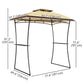 Outsunny 8' x 5' Outdoor Grill Gazebo, Double Tiered Barbecue Grill Gazebo Shelter with 2 Side Shelves and Hook, Light Grey