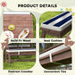 Qaba Wooden Kids Picnic Table & Bench Set with Removable Umbrella, Cushions, for Garden, Backyard, Patio, Navy Blue