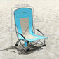 Outsunny Set of 2 Folding Beach Chairs with Mesh Back, Carry Bag and Cup Holder for Outdoor Camping Lawn, 22.8" x 21.7" x 24.4"