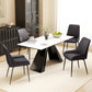 HOMCOM Upholstered Kitchen Chairs, Modern Dining Chairs Set of 2 with Diamond Tufting and Steel Legs for Dining Room, Black