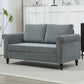 HOMCOM Vintage Loveseat, Upholstered Love Seat Furniture, Chenille-feel Fabric 2 Seater Sofa Couch with Rolled Arms, Gourd-Shaped Rubber Wood Legs for Living Room, Dark Grey