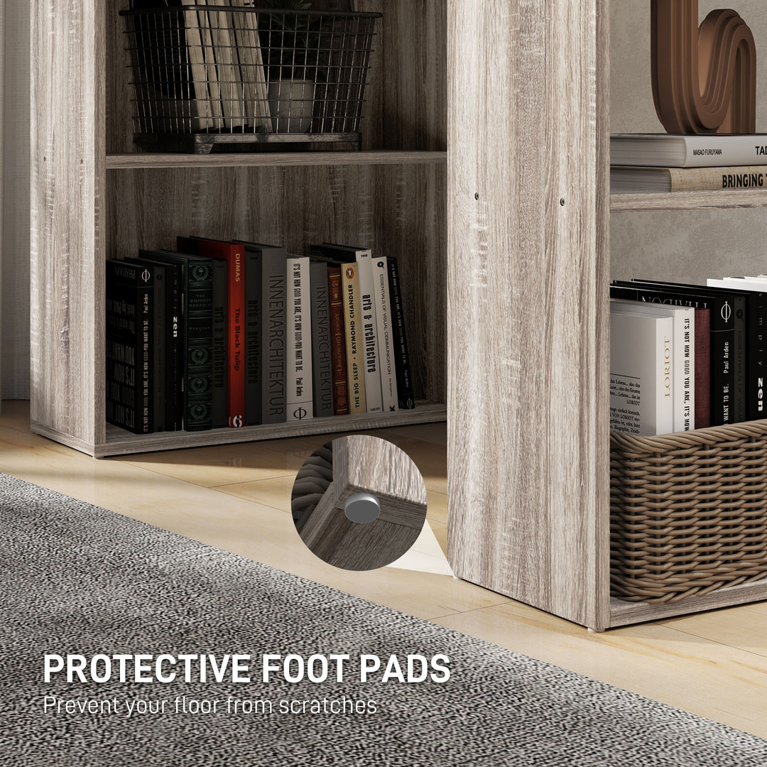 HOMCOM Modern Computer Desk with Storage Shelves, 47" Writing Table Workstation with Bookshelf for Home Office, Black