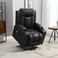 HOMCOM Electric Power Lift Chair, PU Leather Recliner Sofa with Footrest, Remote Control and Cup Holders, Brown