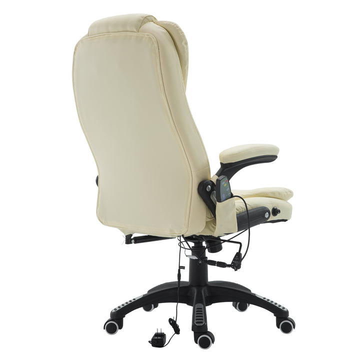HOMCOM Massage Office Chairs Computer Executive Ergonomic Heated Vibrating Beige