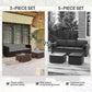 Outsunny 3 Pieces Patio Furniture Set with Cushions, Outdoor PE Rattan Wicker Conversation Corner Sofa Set with Glass Top Table and Adjustable Foot for Garden, Lawn, Cream White