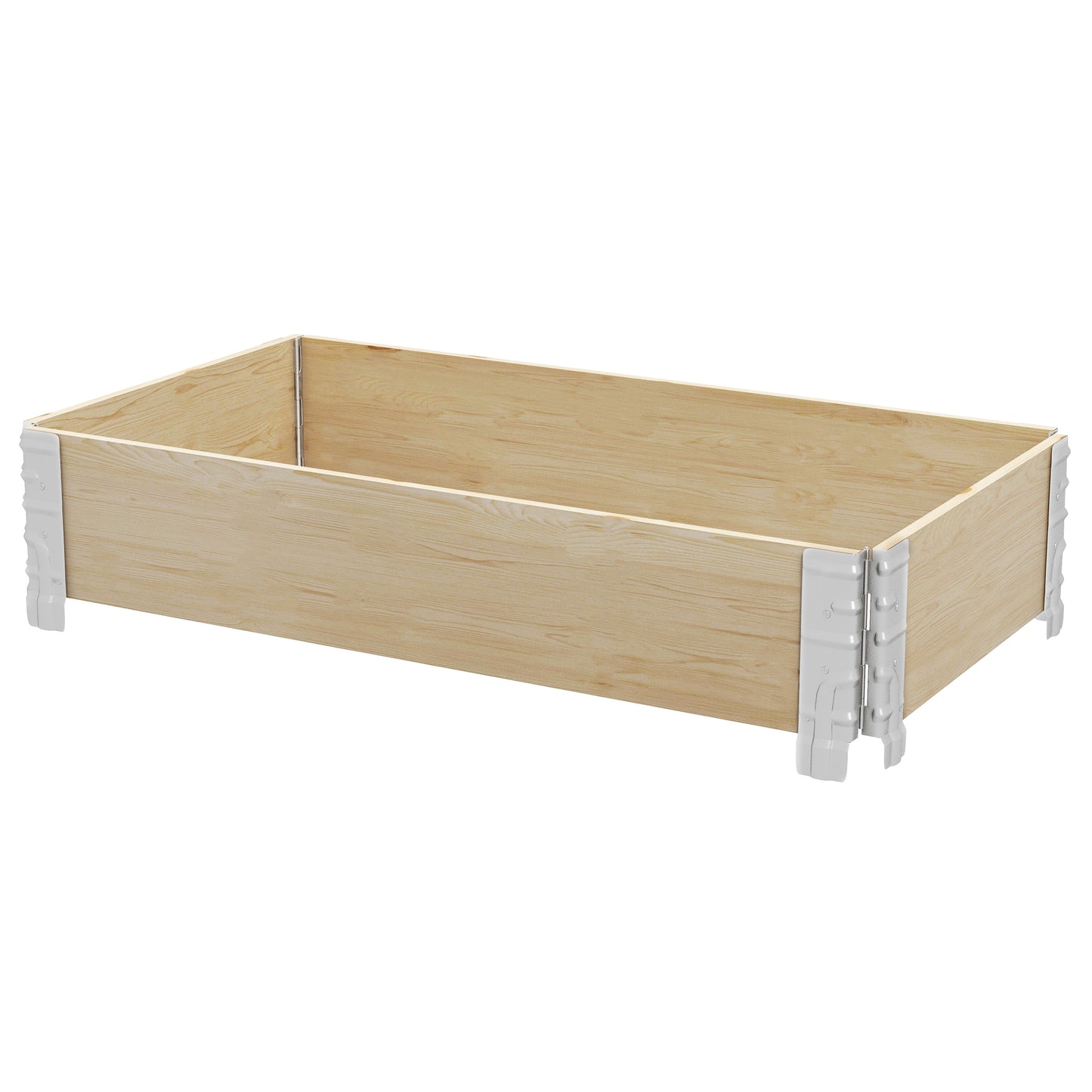 Outsunny Raised Garden Bed, Foldable Two-Box Wooden Planters for Outdoor Vegetables, Flowers, Herbs, Plants, Easy Assembly