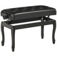 HOMCOM Adjustable Piano Bench with Storage and Soft PU Leather Padded, with Enough Music Storage Design, Black