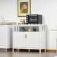 HOMCOM Sideboard Buffet Server Storage Cabinet Console Table with 2 Doors and Adjustable Shelves for Kitchen & Dining Room, White