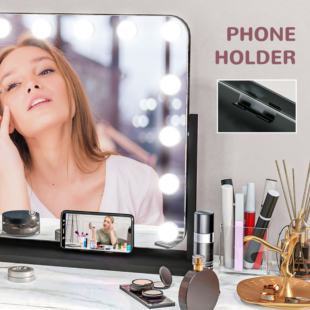 HOMCOM Lockable Jewellery Armoire with LED Light, Standing Mirror with Storage for Bedroom Dressing Room, White