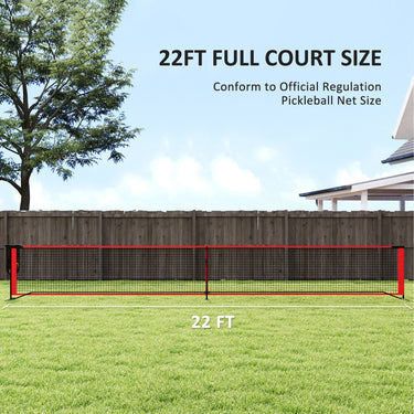 Soozier Portable Pickleball Net Set with 22FT Regulation Size Net, Ball Collector, Court Marking Kit, Balls, Carrying Bag