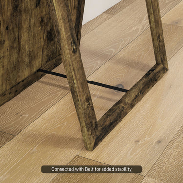 HOMCOM 58" x 20" Floor Standing Mirror, Full Body Mirror for Bedroom, Living Room, Rustic Brown