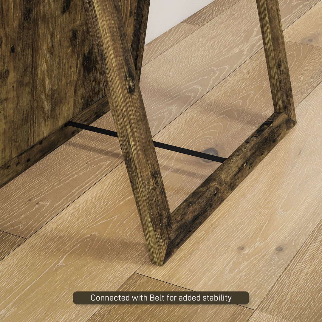 HOMCOM 58" x 20" Floor Standing Mirror, Full Body Mirror for Bedroom, Living Room, Rustic Brown