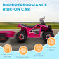 Aosom 6V Kids ATV Quad, Battery Powered Electric Vehicle for Kids with Back Trailer, Wear-resistant Wheels, for Boys and Girls - Blue