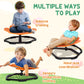 Qaba Flower-Shaped Kids Swivel Chair, Non-Slip Sensory Spinning Chair for Physical Coordination Training, Orange