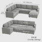 HOMCOM Pull Out Sofa Bed, Sleeper Sofa Couch with Hidden Storage, Chaise Lounge, Velvet Upholstery, U-Shaped Futon Couch