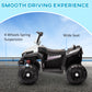Qaba 12V Kids ATV with Four Wheels Spring Suspension, Forward & Backward, LED Light, MP3, Music, Blue