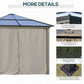 Outsunny 10x10ft Hardtop Gazebo with Aluminum Frame, Polycarbonate Gazebo Canopy with Curtains and Netting