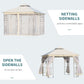 Outsunny 10'x10' Soft-top Steel Patio Gazebo Outdoor Sun Shelter with 2-Tier Polyester Roof, Curtain Sidewalls, White