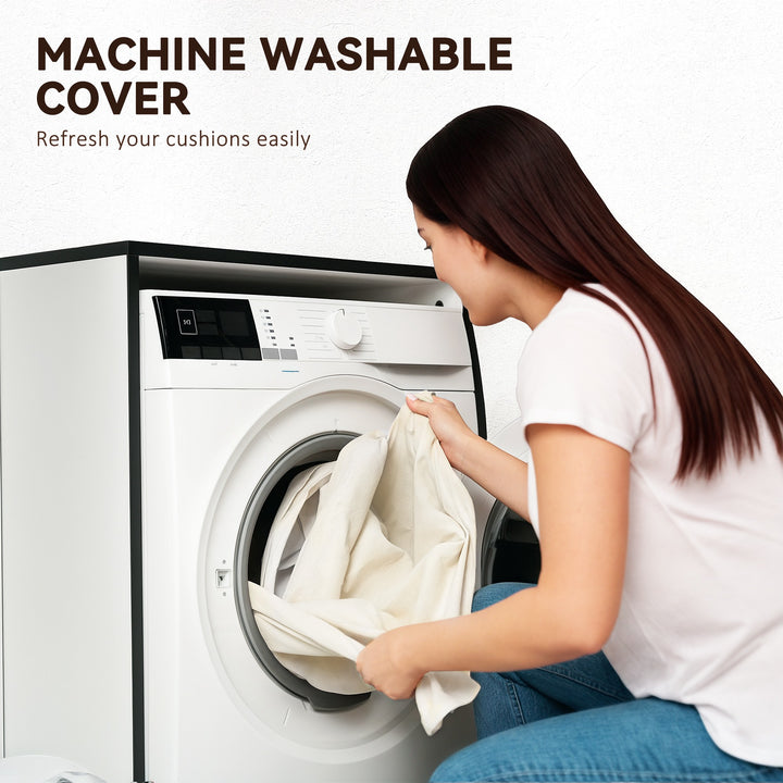 Outsunny Replacement Cushions for Rattan Furniture, 14 Piece Outdoor Seat Cushion Pad for Patio Set, 7 Seat and 7 Back, Cream