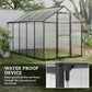 Outsunny 6' x 10' x 6.4' Walk-in Garden Greenhouse Polycarbonate Panels Plants Flower Growth Shed Cold Frame Outdoor Portable Warm House Aluminum Frame, Silver