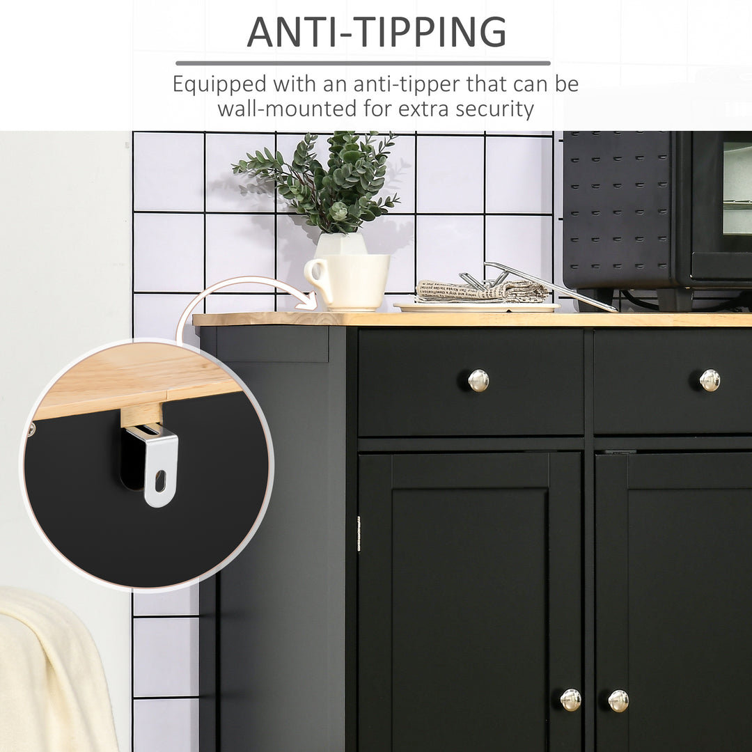 HOMCOM Modern Sideboard, Buffet Cabinet with Storage Cabinets, Drawers and Adjustable Shelves for Living Room, White