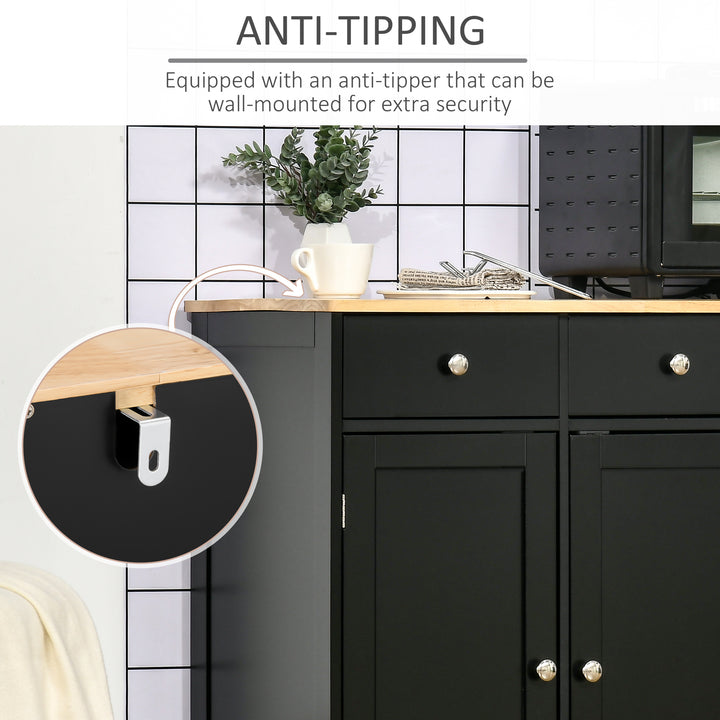 HOMCOM Modern Sideboard, Buffet Cabinet with Storage Cabinets, Drawers and Adjustable Shelves for Living Room, White