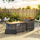 Outsunny 32" Propane Fire Pit Table 40,000 BTU Rattan Outdoor Gas Fire Table with Hideaway Propane Tank Holder, Waterproof Cover