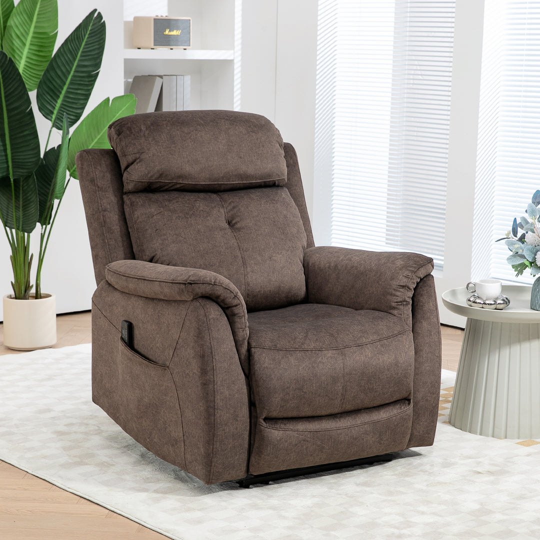 HOMCOM Manual Recliner Chair with Vibration Massage, Reclining Chair for Living Room with Side Pockets, Dark Grey