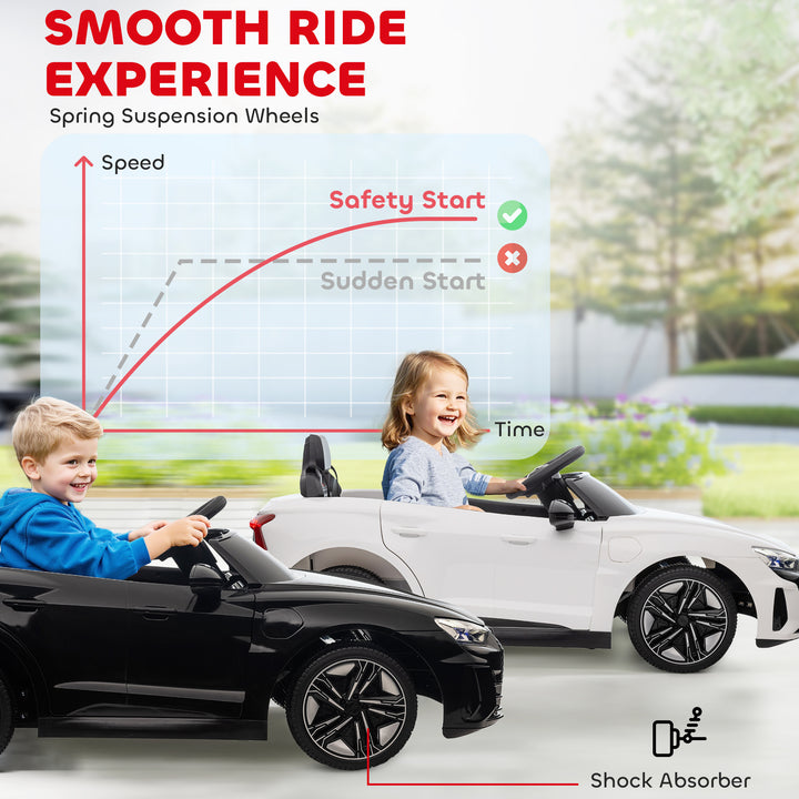 Aosom Ride-On Toy On Car with Remote Control, 12V 3.1 MPH Electric Ride for Kids w/ Suspension System, Horn Honking, White