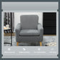 HOMCOM Fabric Accent Chair, Modern Upholstered Armchair with Wood Legs and Wide Padded Seat, Cream White