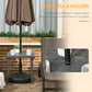 Outsunny Outdoor Side Table, Patio End Table with Umbrella Hole, Small Coffee Table with Steel Frame for Balcony, Black