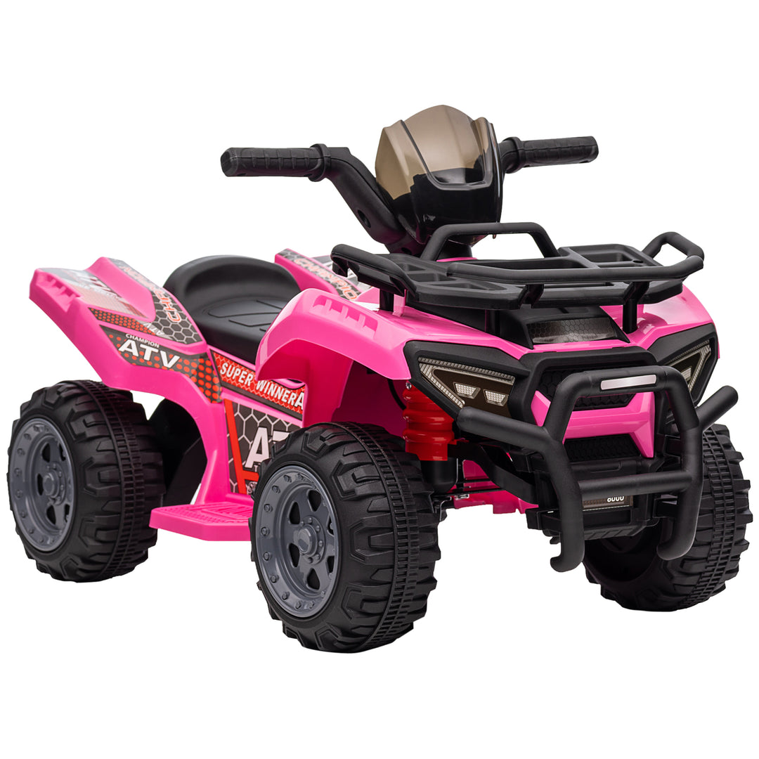 Aosom 6V Kids ATV Quad, 4 Wheeler Battery Powered Electric Ride on Car with Music, Forward, for Boys and Girls Ages 18-36 Months, Red