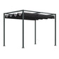 Outsunny 10x7ft Pergola with Retractable Roof Outdoor Patio Sun Shelter Garden Grape Tent Water-resistant Yard Shade Grey
